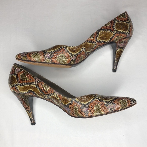 Stuart Weiztman for Mr Seymour Snake Heels Womens Size 8.5 - Picture 6 of 14